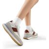 imageDREAM PAIRS Women Fashion Sneakers Walking Tennis Sports Athletic Comfortable Lightweight Running Lace Up Retro Classic Casual SneakerWhiteBurgundy