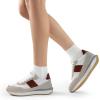 imageDREAM PAIRS Women Fashion Sneakers Walking Tennis Sports Athletic Comfortable Lightweight Running Lace Up Retro Classic Casual SneakerWhiteBurgundy