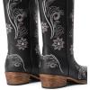 imageDREAM PAIRS Womens Cowboy Cowgirl Western Mid Calf Boots Square Toe Embroidered Stitched Pull On Country Boots with Low Chunky HeelBlack