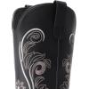 imageDREAM PAIRS Womens Cowboy Cowgirl Western Mid Calf Boots Square Toe Embroidered Stitched Pull On Country Boots with Low Chunky HeelBlack