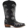 imageDREAM PAIRS Womens Cowboy Cowgirl Western Mid Calf Boots Square Toe Embroidered Stitched Pull On Country Boots with Low Chunky HeelBlack
