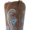 imageDREAM PAIRS Womens Cowboy Cowgirl Western Mid Calf Boots Square Toe Embroidered Stitched Pull On Country Boots with Low Chunky HeelDark Brown