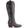 imageDREAM PAIRS Womens Cowboy Knee High Boots Comfortable Pull On Side Zipper Chunky Heel Embroidered Western Cowgirl Boots Retro Tall BootBrown