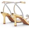 imageDREAM PAIRS Womens Double Bowknots Heels Open Square Toe Ankle Strap Crystal Rhinestone Dress Sandals for Party WeddingGoldpat