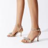 imageDREAM PAIRS Womens Double Bowknots Heels Open Square Toe Ankle Strap Crystal Rhinestone Dress Sandals for Party WeddingGoldpat