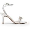 imageDREAM PAIRS Womens Double Bowknots Heels Open Square Toe Ankle Strap Crystal Rhinestone Dress Sandals for Party WeddingWhitepu