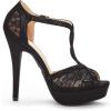 imageDREAM PAIRS Womens Swan16 Black Fashion Stilettos Peep Toe Pump Heeled Sandals Size 8 BM US