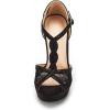 imageDREAM PAIRS Womens Swan16 Black Fashion Stilettos Peep Toe Pump Heeled Sandals Size 8 BM US