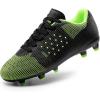 imageDREAM PAIRS Boys Girls Soccer Cleats Youth Firm Groud Athletic Outdoor Trainning Football Shoes for LittleBig KidBlackNeon Green