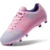imageDREAM PAIRS Boys Girls Soccer Cleats Youth Firm Groud Athletic Outdoor Trainning Football Shoes for LittleBig KidPinkPruple