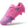 imageDREAM PAIRS Boys Girls Soccer Cleats Youth Firm Groud Athletic Outdoor Trainning Football Shoes for LittleBig KidRose RedWhite