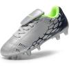 imageDREAM PAIRS Boys Girls Soccer Football Cleats Shoes for LittleBig KidLightGreyNavy