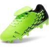 imageDREAM PAIRS Boys Girls Soccer Football Cleats Shoes for LittleBig KidNeonGreenBlack