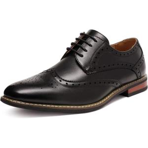 imageBruno Moda Italy Mens Prince Classic Modern Formal Oxford Wingtip Lace Up Dress ShoesWingtip Black