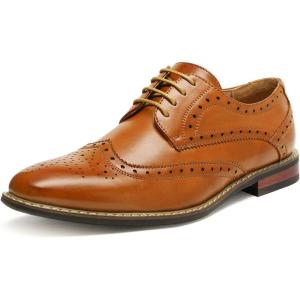 imageBruno Moda Italy Mens Prince Classic Modern Formal Oxford Wingtip Lace Up Dress ShoesWingtip Brown