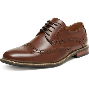 imageBruno Moda Italy Mens Prince Classic Modern Formal Oxford Wingtip Lace Up Dress ShoesWingtip Dark Brown