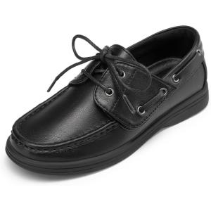 imageDREAM PAIRS Boys Dress Shoes Boat Shoes Slip on Loafers Casual School Shoes ToddlerLittle KidBig KidAll Black