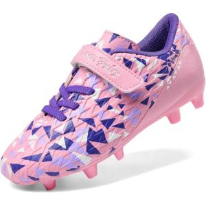 imageDREAM PAIRS Boys Girls Soccer Cleats Kids Football Shoes for LittleBig Kid SDSO2307KPinkPurple