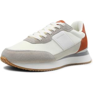 imageDREAM PAIRS Women Fashion Sneakers Walking Tennis Sports Athletic Comfortable Lightweight Running Lace Up Retro Classic Casual SneakerWhiteOrange
