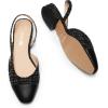imageDREAM PAIRS Slingback Ballet Flats for Women Square Cap Toe Low Heel Dress Shoes Comfortable Work Flats for Office Party Wedding Business CasualBlack