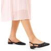 imageDREAM PAIRS Slingback Ballet Flats for Women Square Cap Toe Low Heel Dress Shoes Comfortable Work Flats for Office Party Wedding Business CasualBlack