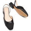 imageDREAM PAIRS Slingback Ballet Flats for Women Square Cap Toe Low Heel Dress Shoes Comfortable Work Flats for Office Party Wedding Business CasualBlackpu