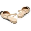 imageDREAM PAIRS Slingback Ballet Flats for Women Square Cap Toe Low Heel Dress Shoes Comfortable Work Flats for Office Party Wedding Business CasualNude
