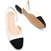 imageDREAM PAIRS Slingback Ballet Flats for Women Square Cap Toe Low Heel Dress Shoes Comfortable Work Flats for Office Party Wedding Business CasualWhite