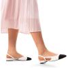 imageDREAM PAIRS Slingback Ballet Flats for Women Square Cap Toe Low Heel Dress Shoes Comfortable Work Flats for Office Party Wedding Business CasualWhite
