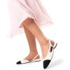 imageDREAM PAIRS Slingback Ballet Flats for Women Square Cap Toe Low Heel Dress Shoes Comfortable Work Flats for Office Party Wedding Business CasualWhite