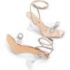 imageDREAM PAIRS Stiletto Bow Heels for Women Strappy Sparkly Rhinestone Square Toe Clear Crystal High Sandals for Party WeddingRose Goldpu