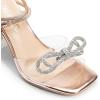 imageDREAM PAIRS Stiletto Bow Heels for Women Strappy Sparkly Rhinestone Square Toe Clear Crystal High Sandals for Party WeddingRose Goldpu