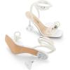 imageDREAM PAIRS Stiletto Bow Heels for Women Strappy Sparkly Rhinestone Square Toe Clear Crystal High Sandals for Party WeddingWhitepearl