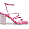 imageDREAM PAIRS Womens Heels Chunky Block Strappy Square Open Toe Ankle Buckle Heeled Sandals Wedding Party Dress Shoes IndieHot Pinkrhinestone