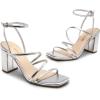 imageDREAM PAIRS Womens Heels Chunky Block Strappy Square Open Toe Ankle Buckle Heeled Sandals Wedding Party Dress Shoes IndieSilverpu