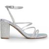 imageDREAM PAIRS Womens Heels Chunky Block Strappy Square Open Toe Ankle Buckle Heeled Sandals Wedding Party Dress Shoes IndieSilverrhinestone