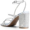 imageDREAM PAIRS Womens Heels Chunky Block Strappy Square Open Toe Ankle Buckle Heeled Sandals Wedding Party Dress Shoes IndieSilverrhinestone