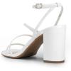 imageDREAM PAIRS Womens Heels Chunky Block Strappy Square Open Toe Ankle Buckle Heeled Sandals Wedding Party Dress Shoes IndieWhite