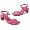 imageDREAM PAIRS Womens Heels Open Toe Ankle Strap Square Cute Wedding Party Sandal Comfort Dress ShoesHot Pink