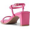 imageDREAM PAIRS Womens Heels Open Toe Ankle Strap Square Cute Wedding Party Sandal Comfort Dress ShoesHot Pink