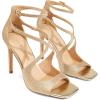 imageDREAM PAIRS Womens High Heels Sexy Cross Square Open Toe Strappy Dressy Sexy Stylish Stilettos Heels SandalsGoldglitter