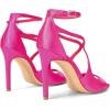 imageDREAM PAIRS Womens High Heels Sexy Cross Square Open Toe Strappy Dressy Sexy Stylish Stilettos Heels SandalsHot Pinksatin