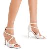 imageDREAM PAIRS Womens High Heels Sexy Cross Square Open Toe Strappy Dressy Sexy Stylish Stilettos Heels SandalsWhitesatin