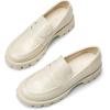 imageDREAM PAIRS Womens Loafers Lug Sole Slip On Platform Chunky Penny Loafers for Women Dressy and Work Business Casual Shoes for WomenBeigepat