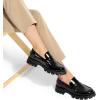 imageDREAM PAIRS Womens Loafers Lug Sole Slip On Platform Chunky Penny Loafers for Women Dressy and Work Business Casual Shoes for WomenBlackpat
