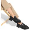 imageDREAM PAIRS Womens Loafers Lug Sole Slip On Platform Chunky Penny Loafers for Women Dressy and Work Business Casual Shoes for WomenBlackpu