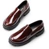 imageDREAM PAIRS Womens Loafers Lug Sole Slip On Platform Chunky Penny Loafers for Women Dressy and Work Business Casual Shoes for WomenBurgundypat