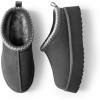 imageDREAM PAIRS Womens Slippers for Women Genuine Suede Platform Cozy FuzzyEasy Womens Platform Slipon Slippers Winter Fluffy Warm Comfy Furry Shoes for Outdoor Indoor HouseGrey