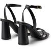 imageDREAM PAIRS Womens Strappy Round Heels Open Square Toe Ankle Strap Party Sandals Dress ShoesBlackpu