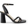 imageDREAM PAIRS Womens Strappy Round Heels Open Square Toe Ankle Strap Party Sandals Dress ShoesBlackpu
